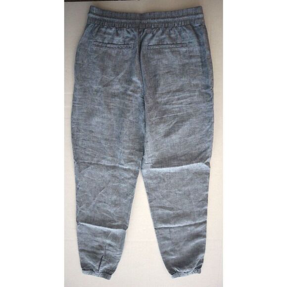 Athleta 531704002 Women's Sz 6-Tall Chambray Blue Retreat Linen Jogger Pants - Picture 2 of 9
